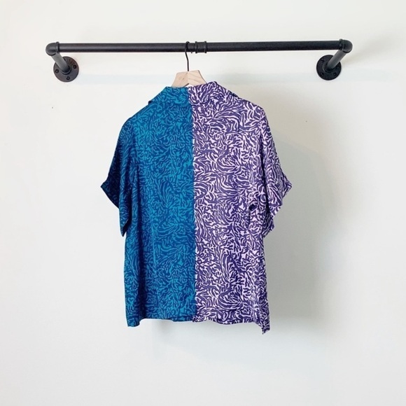 NWT Anthropologie Tiny Postcard Zebra Print Colorblock Button Down Top - Picture 6 of 7